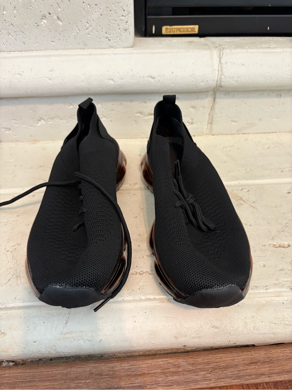Women’s Black Knit Slip-On Athletic Sneakers